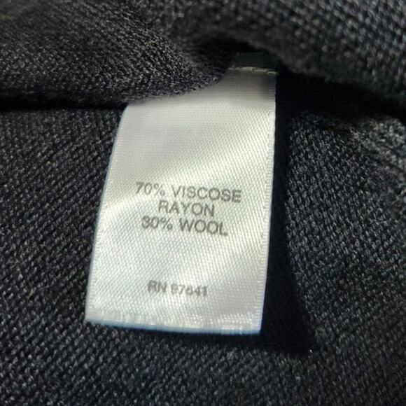 J.Jill Large Petite $89 Embellished Black Viscose Wool Blend Open Cardigan - Picture 6 of 9